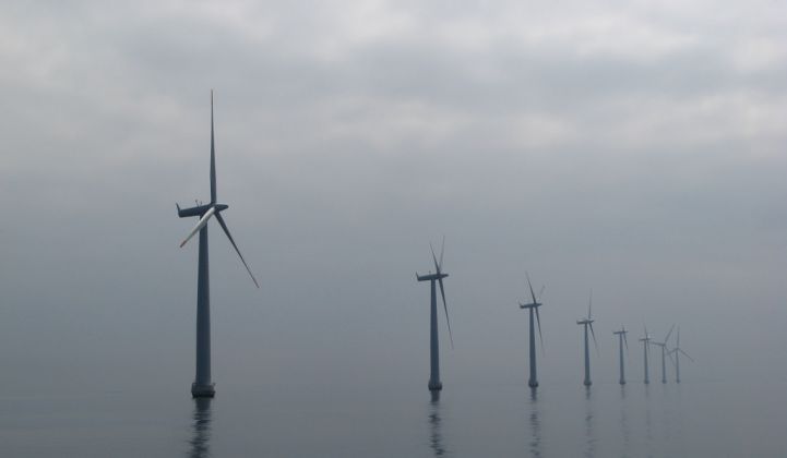 Offshore wind farm near Samsø, Denmark.
