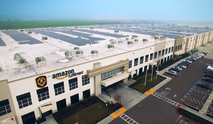 Amazon is chasing down its 100 percent renewable goal with on-site installs, utilty-scale investment and corporate PPAs.