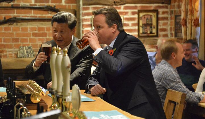 President Xi and former Prime Minister David Cameron in less fraught times. (Credit: Georgina Coupe)