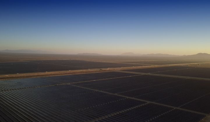 The Rosamond Central solar project in Kern County, Calif., one of seven renewable and storage projects in Clearway and Hannon Armstrong's joint investment portfolio. (Credit: Clearway Energy Group)