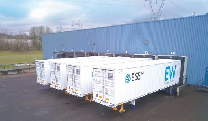 ESS has shipped units for behind-the-meter storage but is still working on its first utility-scale deal.