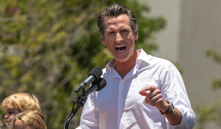 What's Governor Newsom's plan for dealing with the state's climate and energy challenges?