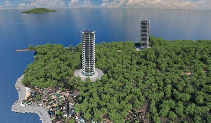 Odin Energy says its wind tower concept can bring wind power to urban areas and island grids. (Credit: Odin Energy)