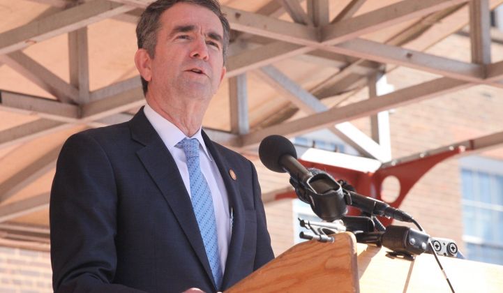 The tide has turned for renewables in Virginia under Governor Ralph Northam.