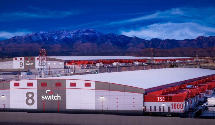 Switch's Citadel data center will source power from a next-door solar-storage project. (Image: Switch)