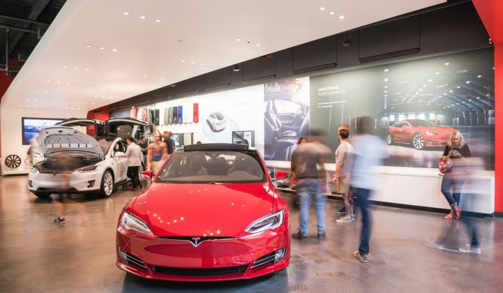 Tesla was intent on selling solar exclusively at its 100-plus Tesla stores and online.