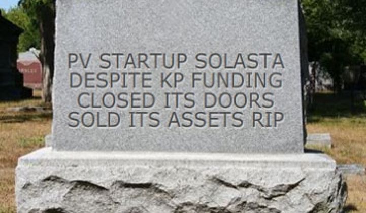 And Then There Were 240: Solar Startup Solasta Succumbs