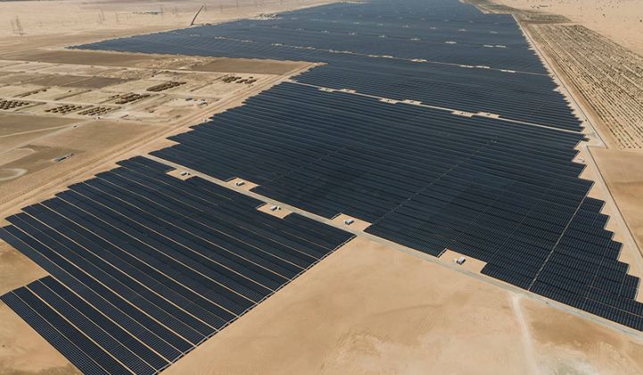 JinkoSolar co-developed the 1.2-gigawatt Noor Abu Dhabi project in the UAE (Credit: EWEC)