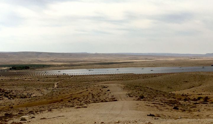 The 30-megawatt photovoltaic plant at the Ashalim site turns Negev desert sun into electricity.
