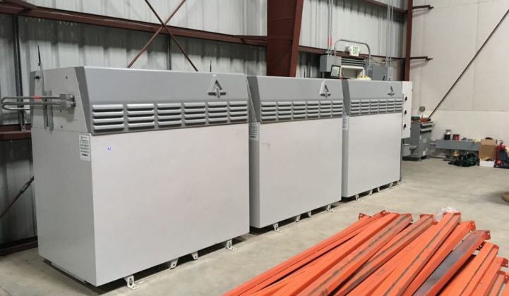 The Avalon flow batteries in this microgrid made use of a rented vanadium electrolyte to keep costs down. (Credit: Avalon Battery).