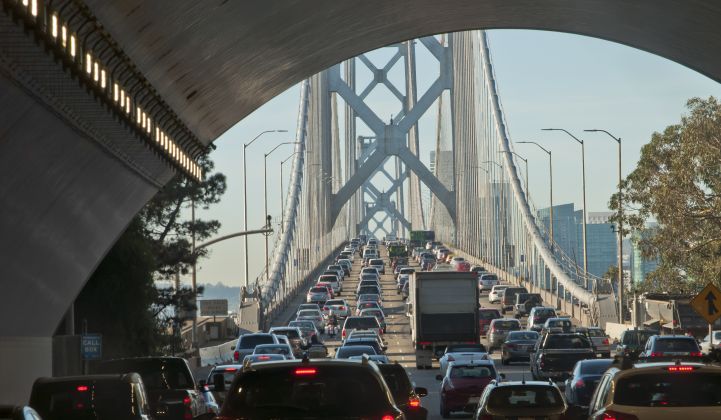 Morning traffic on San Francisco's Bay Bridge. Would autonomous vehicles help?