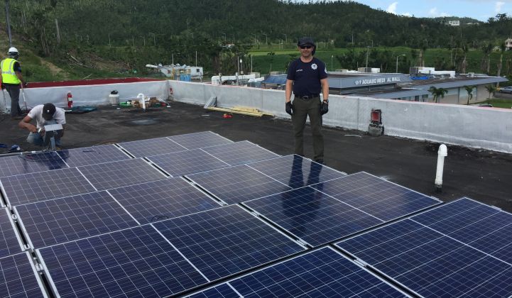 Captain Richard Birt installed solar and batteries at Puerto Rico fire stations to power emergency response when Hurricane Maria knocked out the electric grid. (Photo courtesy of Richard Birt)