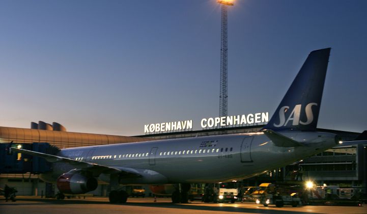 Shipping giant A.P. Moller-Maersk and airline SAS are partners for the 10-megawatt pilot. (Credit: Copenhagen Airport)
