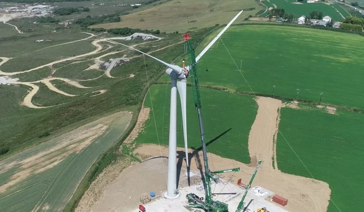 Cornwall's first smart grid-connected wind turbine is in place.