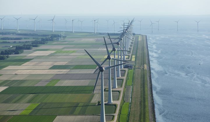 A wind farm along the Dutch coast.