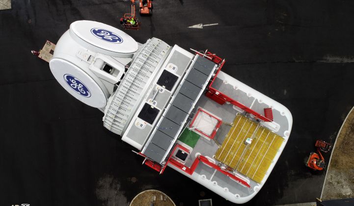 The first Haliade-X nacelle was recently manufactured in France. (Credit: GE)