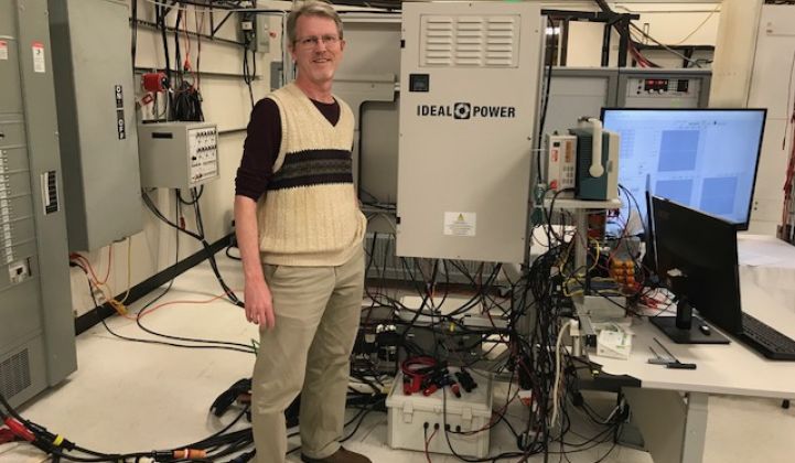Mike Barron in Ideal Power's Austin lab.
