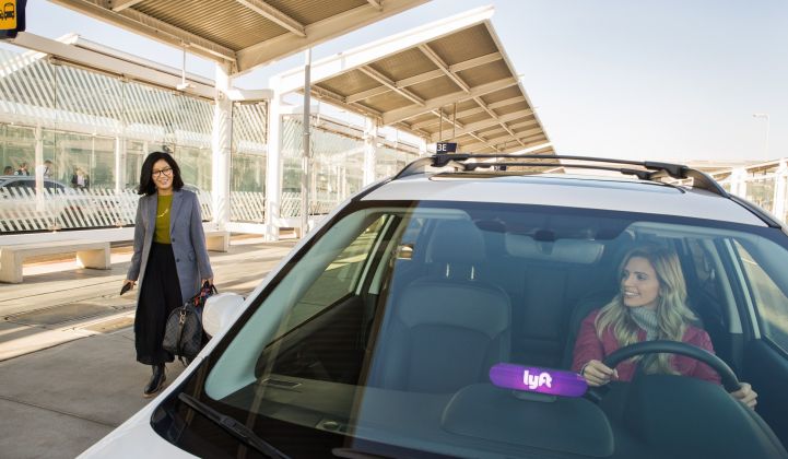 Uber and Lyft are under growing pressure in California to decarbonize. (Image: Lyft)