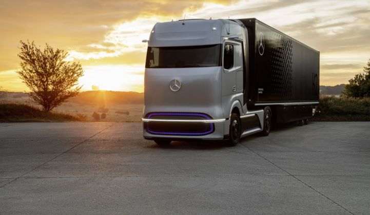 The Mercedes-Benz GenH2 hydrogen truck, slated for commercial production post-2025. (Credit: Daimler)