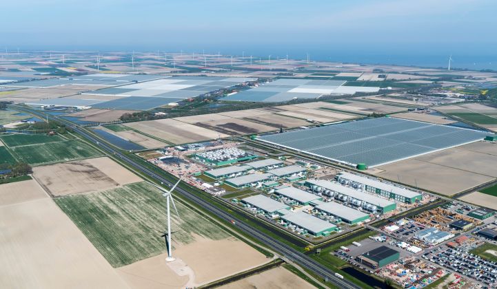 A Microsoft data center under construction in the Netherlands in 2020.