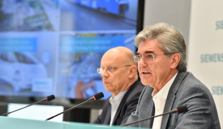 Siemens CEO Joe Kaeser is going big on e-mobility and storage.