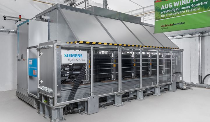 Siemens Energy's Silyzer electrolyzer is part of a green hydrogen technology line the company is hoping will gain market share in the nascent U.S. market. (Credit: Siemens)