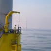 The second WindFloat Atlantic turbine is now in position off the coast of Portugal. (Credit: EDPR)