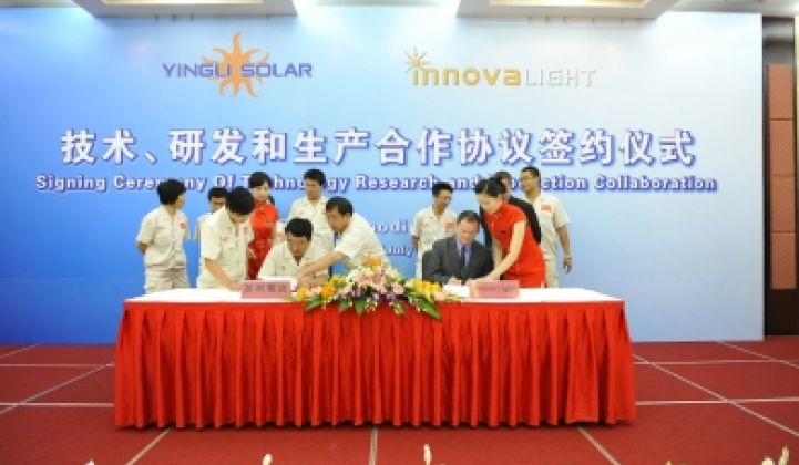 Innovalight Signs With Yingli for Second Chinese Solar Deal