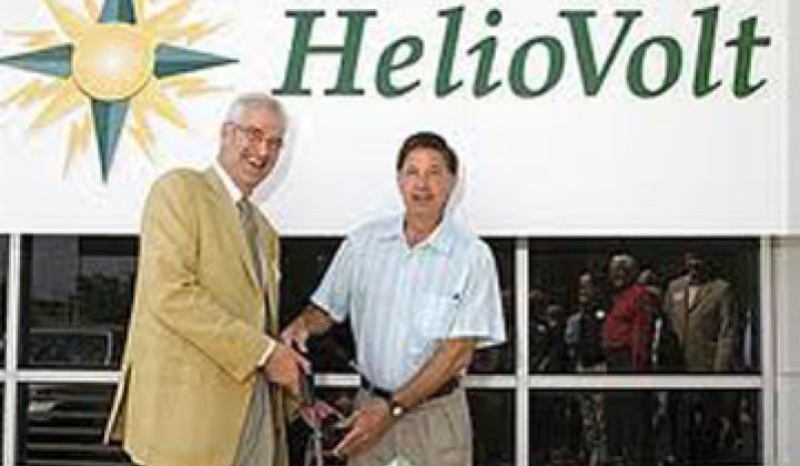 Update: Solar Firm HelioVolt’s VC Round Totaled $85M