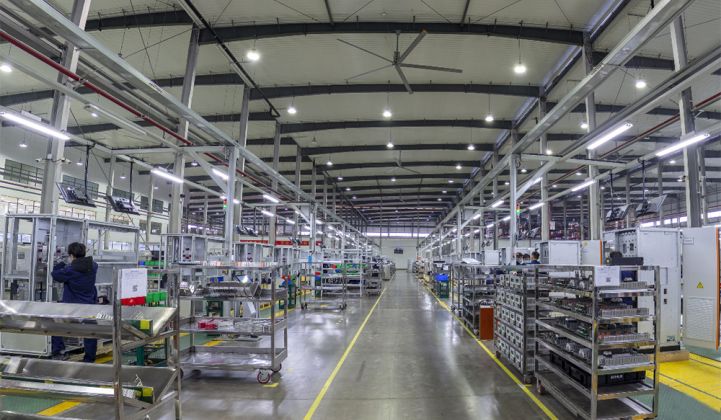 Automation helped limit the impact of social distancing at Sungrow's factory in China. (Credit: Sungrow)