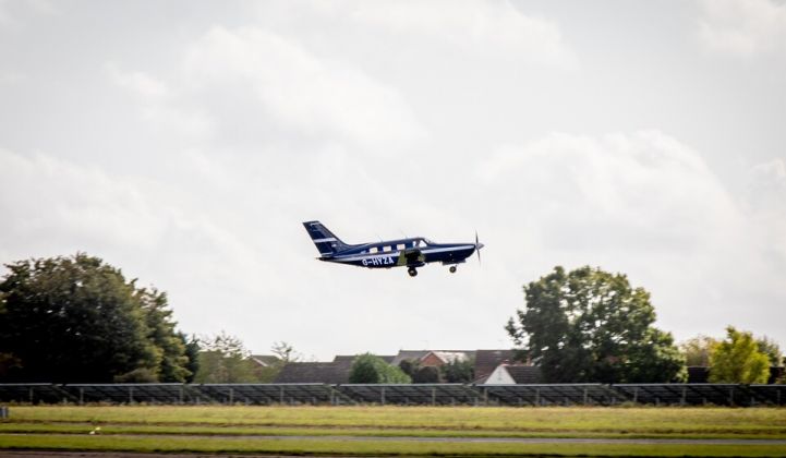The ZeroAvia hydrogen test flight in the U.K. this September. (Credit: British Airways)