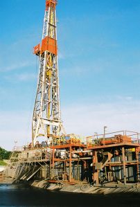 Drill beside Produced Water containment pit